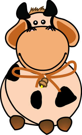 Cute cow illustration, isolatedの写真素材