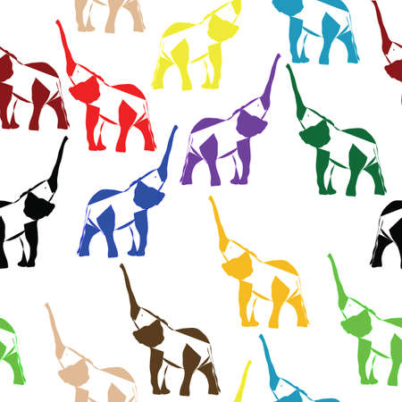 Elephants seamless pattern, isolatedの写真素材