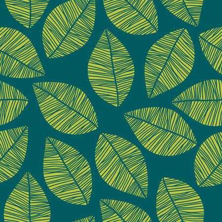 Bright graphic leaf patternのイラスト素材
