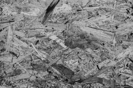 Oriented strand board texture. Monochrome natural wooden rough backgroundの写真素材