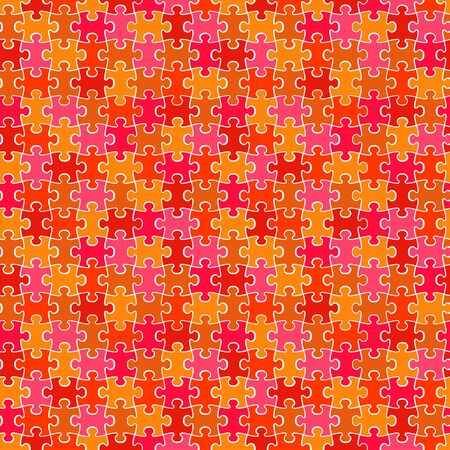 Red colored puzzle seamless backdrop with white contour. Square vector illustrationのイラスト素材