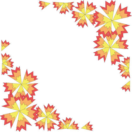 A background with  yellow, orange and red flowers.のイラスト素材