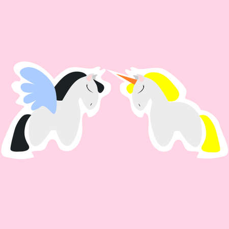 Pegasus and Unicornのイラスト素材