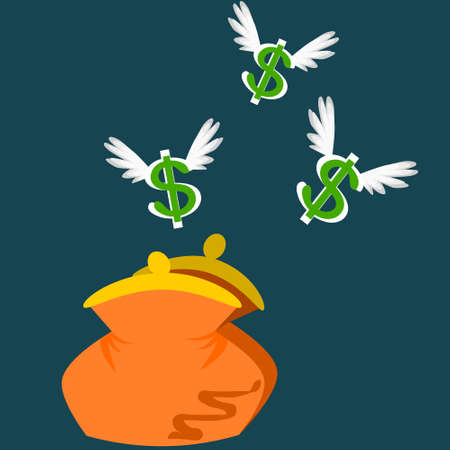 Money flying awayのイラスト素材