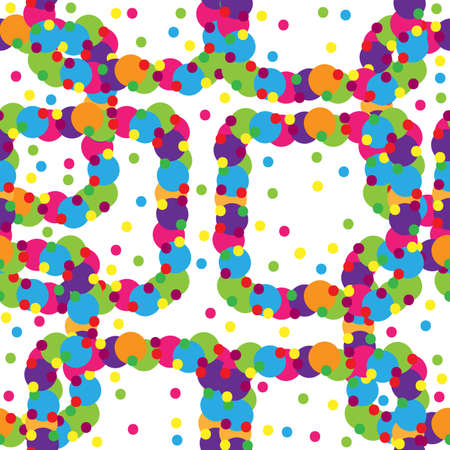 Abstract seamless with multicolor circle on the white background.のイラスト素材