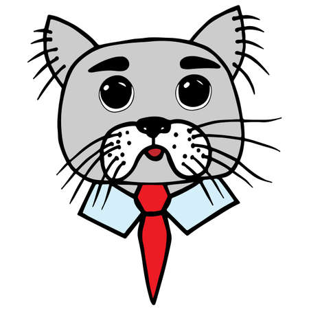 Colorful head cat. For tattoo, card, invitation, posters, texture backgrounds, placards, banners.のイラスト素材