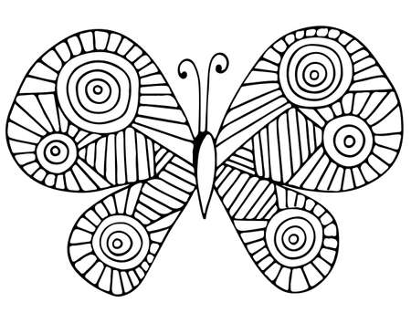 Abstract butterfly for greeting card, coloring book, invitation, posters, texture backgrounds, placards, banners.のイラスト素材