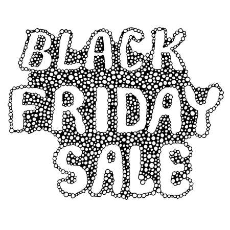 Black Friday Sale lettering, handmade calligraphy. For logo, banners, labels, badges, prints, posters, web. Vector illustration.のイラスト素材