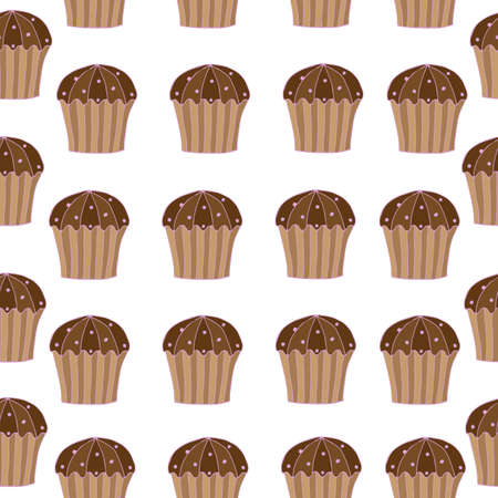 Seamless pattern with cake for banner, card, invitation, textile, fabric, wrapping paper.のイラスト素材