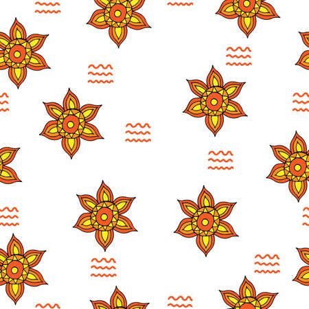 Abstract flower seamless. Vector pattern for banner, card, invitation, textile, fabric, wrapping paper.のイラスト素材