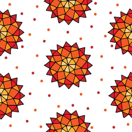 Seamless pattern with abstract ornate on the white background.  Can be used for printing on fabric, for wrapping paper and for the background of the site.のイラスト素材