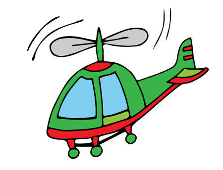 Colorful helicopter on the white background for coloring book and other child design.のイラスト素材
