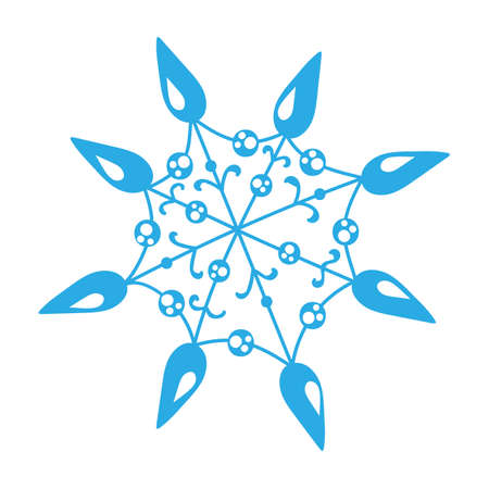 Winter snowflake isolated on the white background. Vector snowflake for banner, card, invitation, textile, print, sticker.のイラスト素材