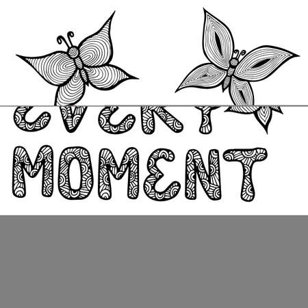 Enjoy every moment quote isolated on the white background.のイラスト素材
