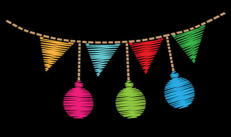 Holiday garland embroidery stitches.