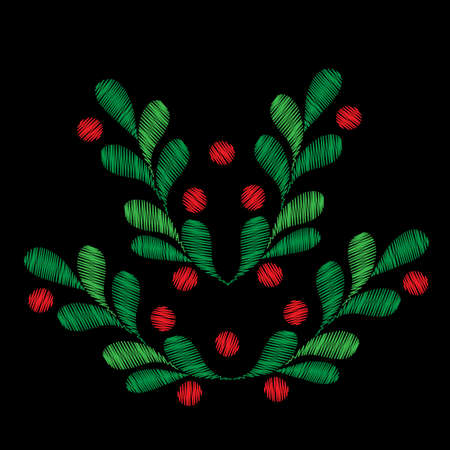 Fashionable holiday embroidery.のイラスト素材