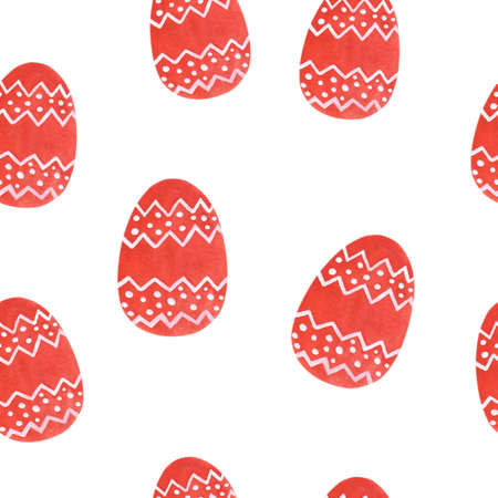 Hand paint watercolor Easter seamless pattern with egg. Seamless pattern with Easter egg. Watercolor pattern.の写真素材