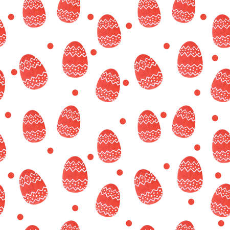Hand paint watercolor Easter seamless pattern with egg. Seamless pattern with Easter egg. Watercolor pattern.の写真素材