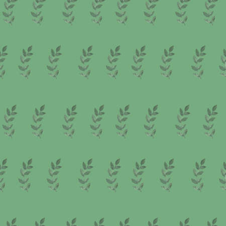 Hand paint watercolor seamless pattern with brunch of leaf. Seamless pattern with green leaf. Watercolor nature pattern.の写真素材