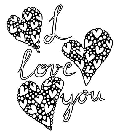 Love quote monochrome lettering for card. Hand drawn phrase handwritten in modern style.のイラスト素材