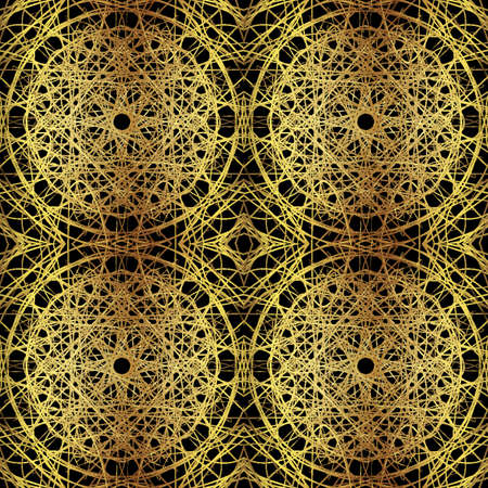 Vector ornate seamless gold luxury background. Line art gold shiny element for design, card, wallpaper. Ornamental vintage pattern for wedding invitations and greeting cards. Traditional gold decor.のイラスト素材
