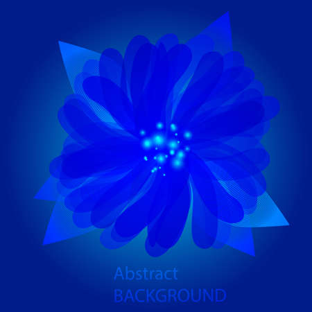 Abstract background with lighting blue flower. Vector illustration for card, template, wallpaper and other design.のイラスト素材