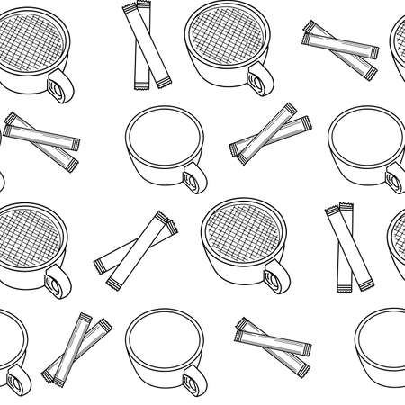 Coffee cup seamless pattern vector illustration. Cup of coffee seamless pattern.のイラスト素材