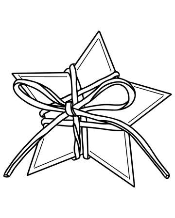Vector holiday festive clothes pin element decor coloring. Holiday coloring pageのイラスト素材