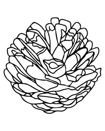 Vector holiday festive clothes pin element decor coloring. Holiday coloring pageのイラスト素材
