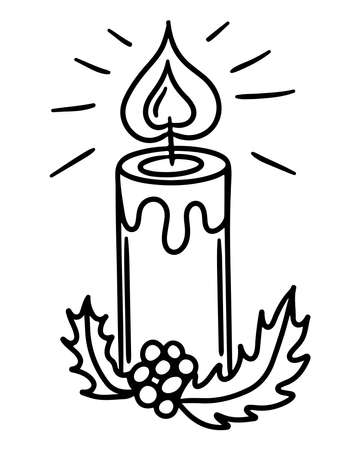 Vector holiday festive clothes pin element decor coloring. Holiday coloring pageのイラスト素材