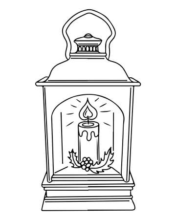Vector holiday festive clothes pin element decor coloring. Holiday coloring pageのイラスト素材