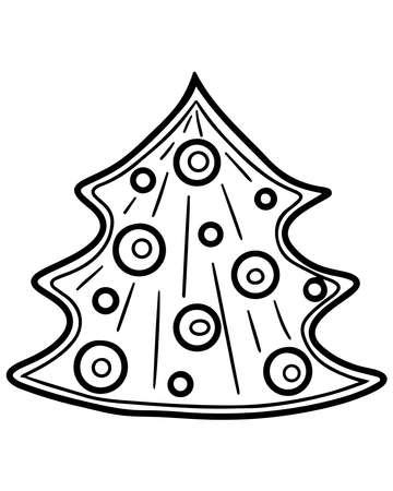 Vector holiday festive clothes pin element decor coloring. Holiday coloring pageのイラスト素材