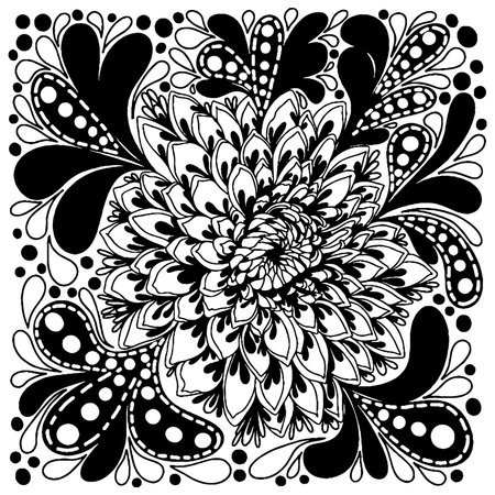 Vector flower for coloring book or page. isolated flowerのイラスト素材