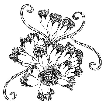 Vector flower for coloring book or page. isolated flowerのイラスト素材