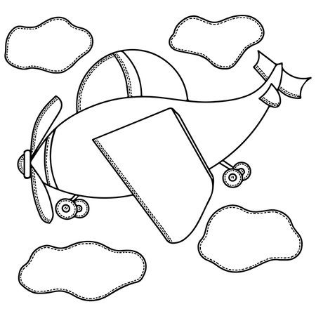 Vector airplane coloring book for kids or adults. Airplane vectorのイラスト素材