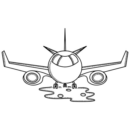 Vector airplane coloring book for kids or adults. Airplane vectorのイラスト素材