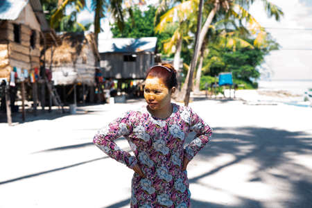 Sibuan, Malaysia - November 26, 2019: Bajau Laut people in their village in Sibuan island, Semporna.のeditorial素材