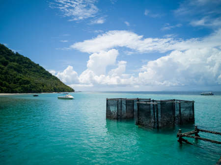 Bohey Dulang island lagoon in a sunny day.の写真素材