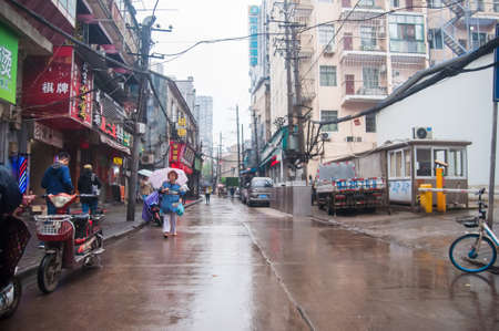 WUHAN,CHINA - April 4, 2019 - Morning scene of the Wuhan city during the rainy season.のeditorial素材