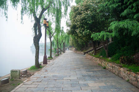 Walking in the Lake Park in Wuhan city,  Hubei, China, Asia