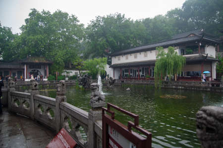 wuhan, China - April 22, 2019: The Yellow Crane Tower tourist attraction area with scenic view.のeditorial素材