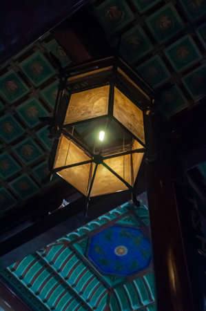 Wuhan, China - Apr 22, 2019 : Interior of the Yellow Crane Tower, the traditional Chinese multi-storey tower located on Sheshan (Snake Hill) in Wuhan, Hubei, Chinaのeditorial素材