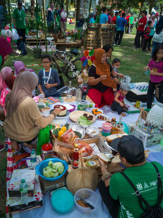 Selangor, Malaysia - Dec 8, 2019 : Event showcasing the recycled items and ideas to follow by the Majlis Perbandaran Kajang. Caring for the environment.のeditorial素材