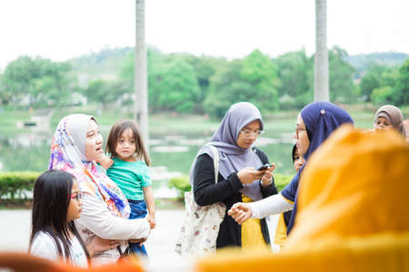 Bangi, Malaysia - Oct 6, 2019: People at the environmental sustainablility community event at the Taman Tasik Cempaka.のeditorial素材
