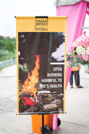 Bangi, Malaysia - Oct 6, 2019: Trash Hero Malaysia banner educating visitors with handling trash. Sustainable and environmental friendly.のeditorial素材