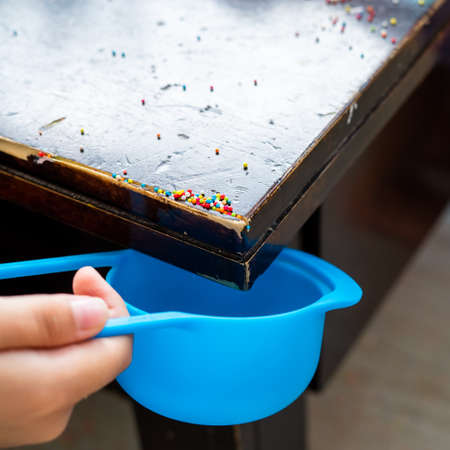 Playing with the colourful sugar sprinkles. Fun activites for children. Fine motor skills.