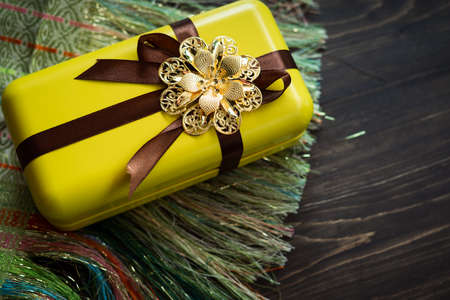 Hari Raya or Eid background with Malay Muslim traditional culture design.の写真素材