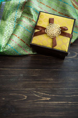 Hari Raya or Eid background with Malay Muslim traditional culture design.の写真素材