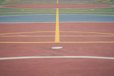 empty outdoor basketball court.の写真素材