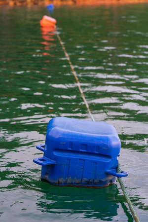 raft a flat buoyant structure of plastic box used as a floating platform for territory.の写真素材